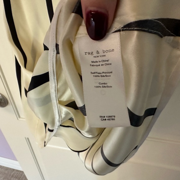 Rag & Bone Beige Stripe Sleeveless Victor Blouse NWT - Picture 7 of 8